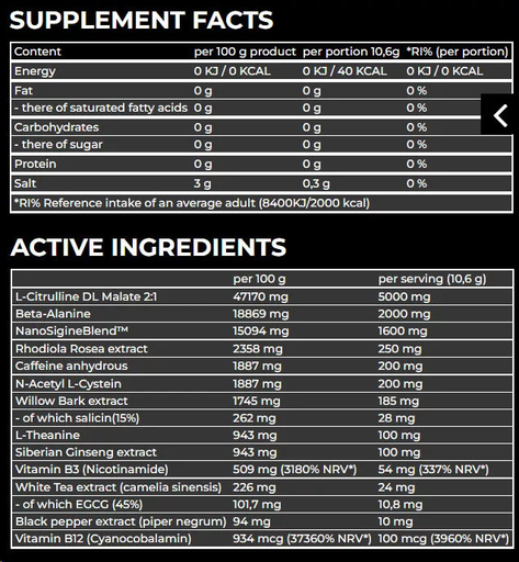 NANO SUPPS - HYPE BEAST PRE WORKOUT SHOT - 60ML