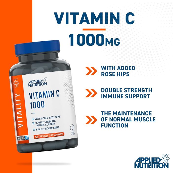 APPLIED NUTRITION - VITAMIN C 1000MG & ROSE HIPS - 100PCS