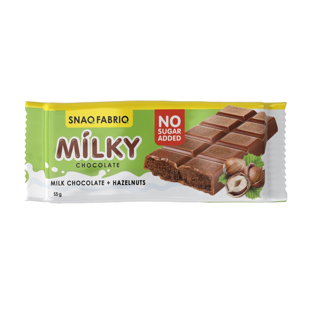 [UT-11780] SNAQ FABRIQ - MILKY CHOCOLATE - 55G (MILK CHOCOLATE + HAZELNUTS)