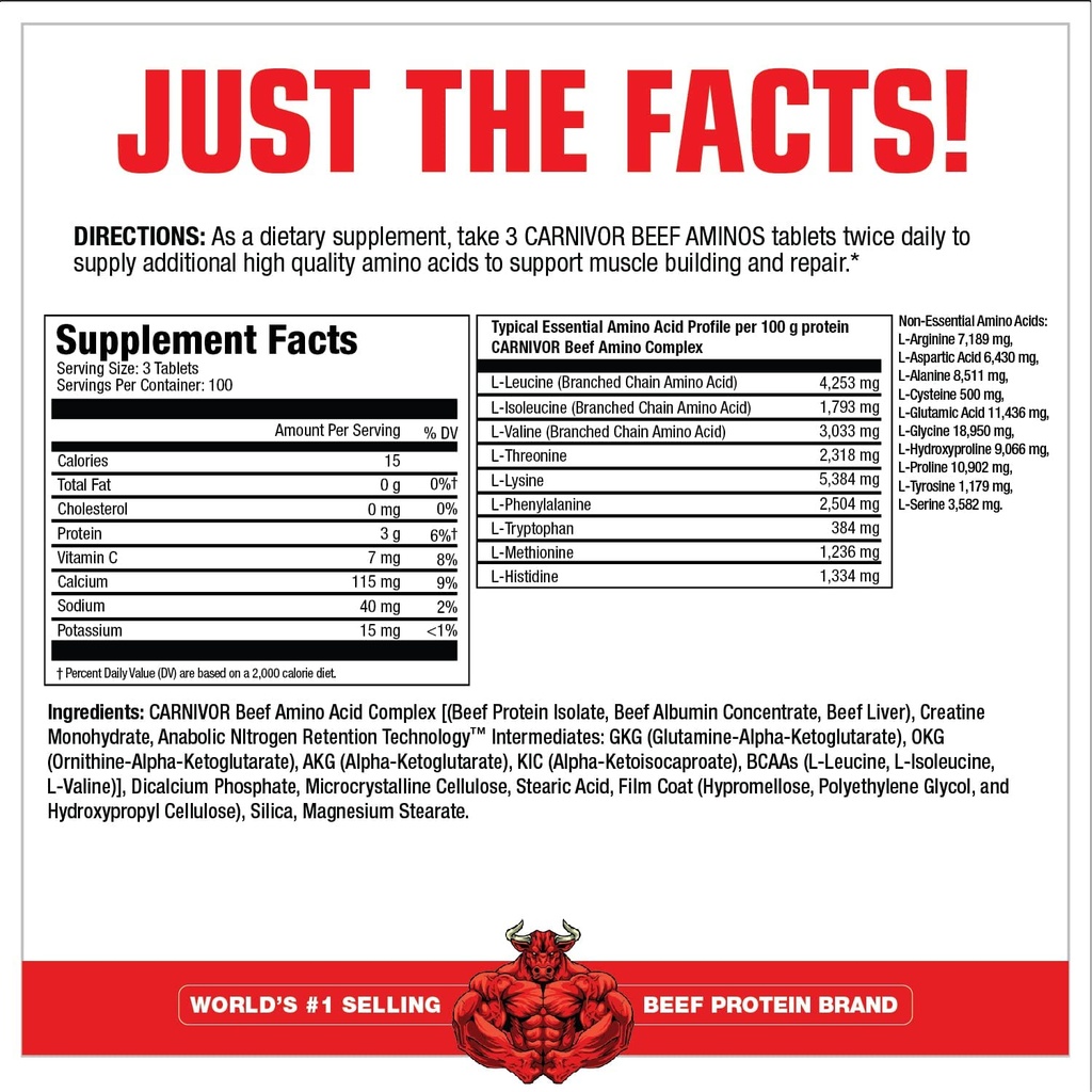 MUSCLE MEDS - CARNIVOR BEEF AMINO 300 PCS