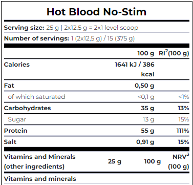 SCITEC NUTRITION - HOT BLOOD NO-STIM 375G