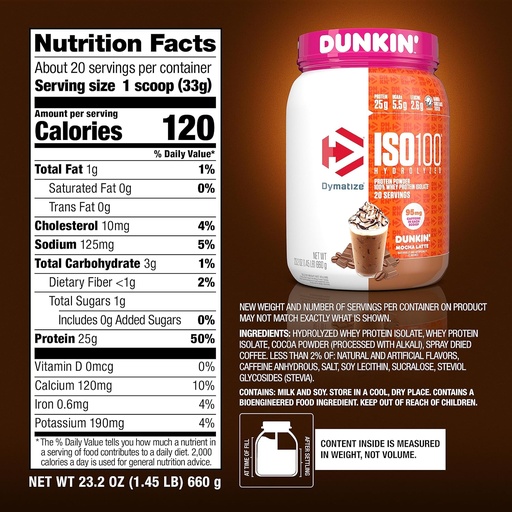 DYMATIZE - ISO100 DUNKIN - 1.3LB