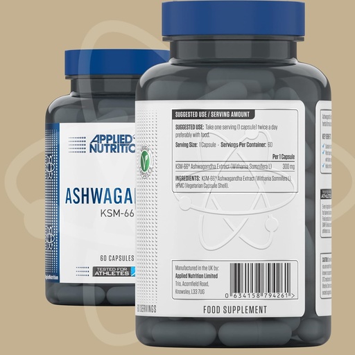 APPLIED NUTRITION - ASHWAGANDHA KSM66 - 60PCS