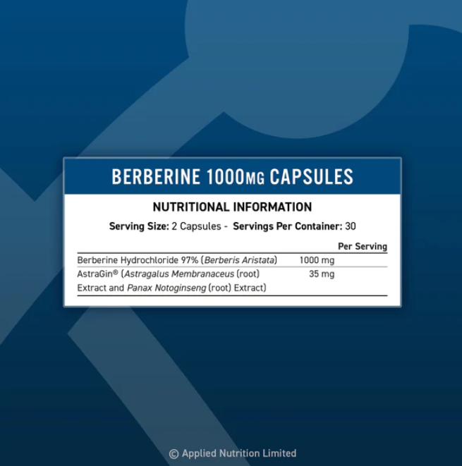 APPLIED NUTRITION - BERBERINE 1000MG - 60PCS