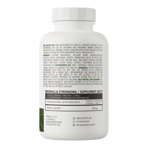 OSTROVIT - CAFFEINE 200MG - 200PCS