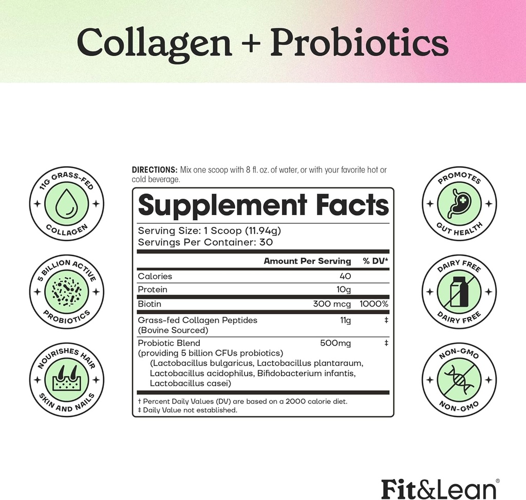 FIT&LEAN - COLLAGEN + PROBIOTICS - 358G