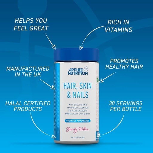 APPLIED NUTRITION - HAIR, SKIN & NAIL - 60 PCS