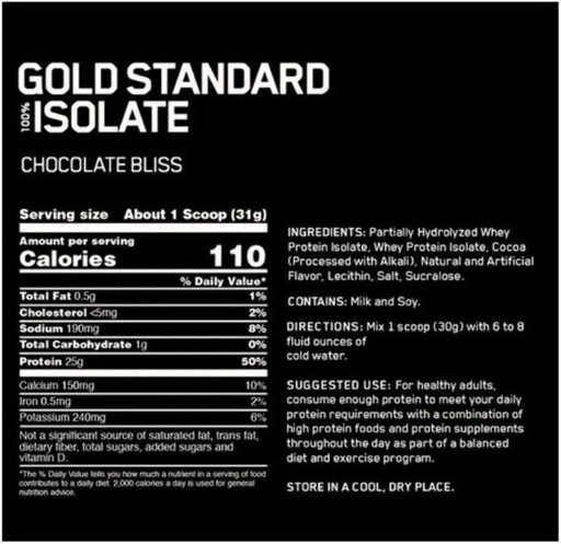 OPTIMUM NUTRITION - GOLD STANDARD ISOLATE - 1.64LB