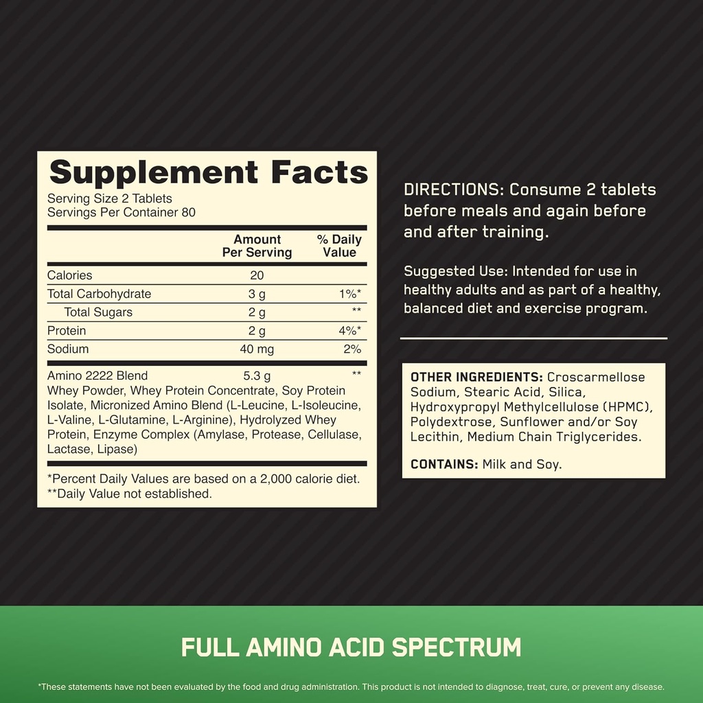 OPTIMUM NUTRITION - AMINO 2222 - 320PCS