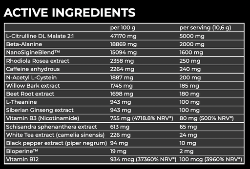 NANO SUPPS - HYPE BEAST PRE WORKOUT - 320G