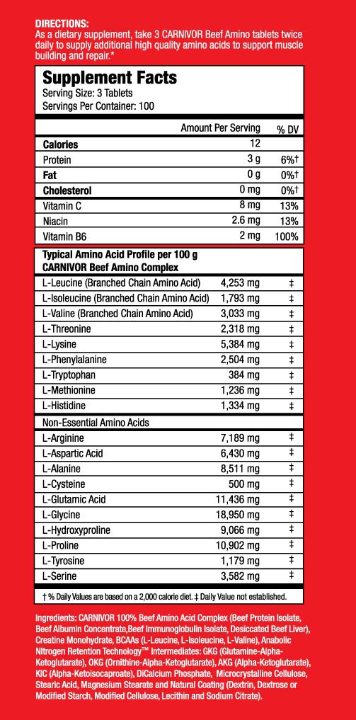 MUSCLEMEDS - CARNIVOR BEEF AMINO - 300PCS