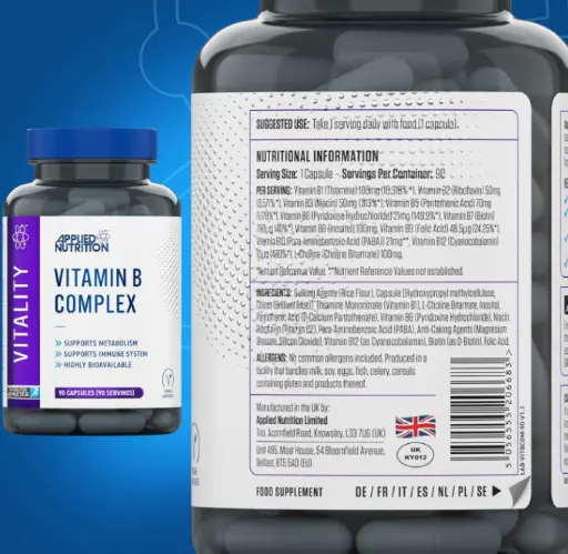 APPLIED NUTRITION - VITAMIN B COMPLEX - 90PCS