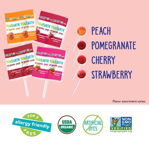 YUM EARTH - ORGANIC POPS - 87G