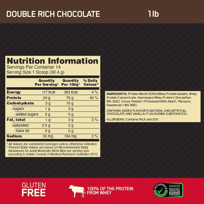 OPTIMUM NUTRITION - GOLD STANDARD - 1LB