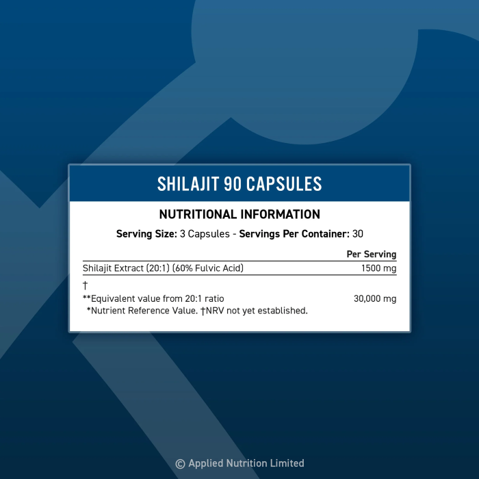 APPLIED NUTRITION - SHILAJIT 30,000MG - 90PCS