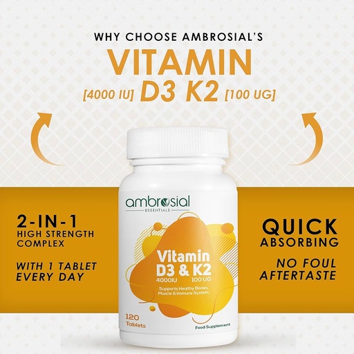 AMBROSIAL - D3 & K2 - 120PCS
