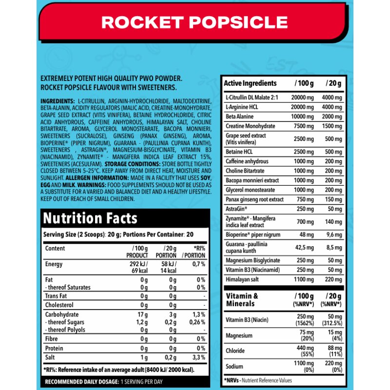 NANO SUPPS  - NEXT GEN PRE WORKOUT - 400G