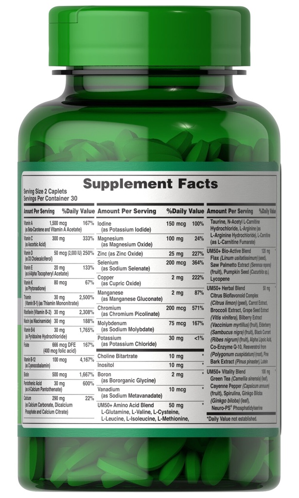 PURITAN'S PRIDE - ULTRA MAN MULTIVITAMIN 50 PLUS - 60PCS