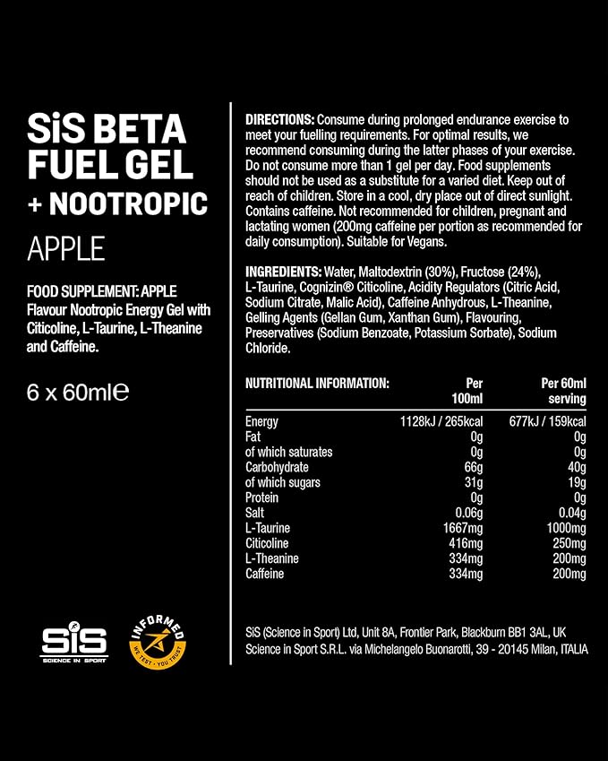 SIS - GEL BETA FUEL + CAFF - 60ML