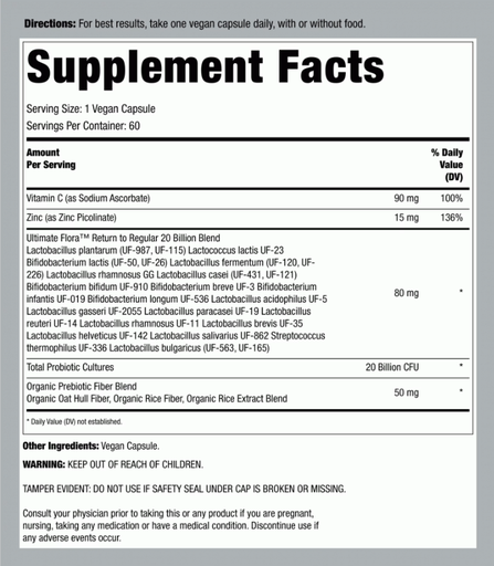 RENEW LIFE- PROBIOTIC 20BILLION CFU - 60PCS