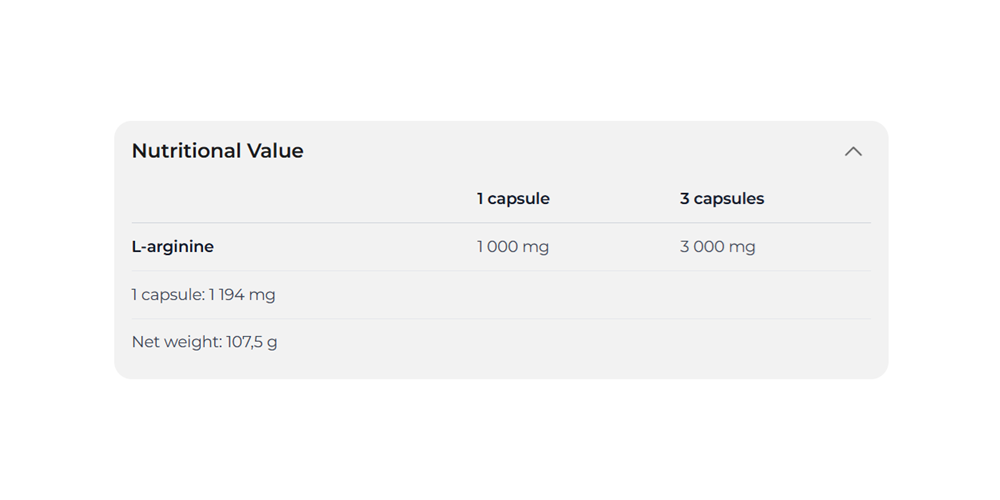 NUTREND - L ARGININE 1000MG - 90PCS