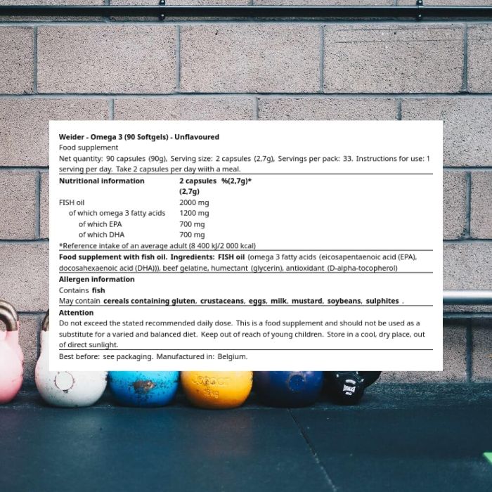 WEIDER - OMEGA 3 1000MG - 90PCS