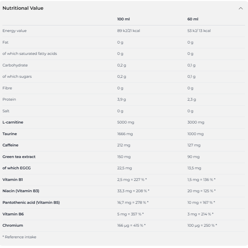 NUTREND - CARNITINE SHOT 3000MG - 60ML