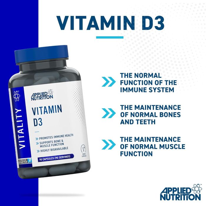 APPLIED NUTRITION - VITAMIN D3 3000IU - 90PCS
