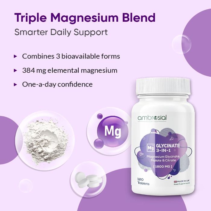 AMBROSIAL - MAGNESIUM GLYCINATE 3 in 1 COMPLEX 1800MG - 120PCS