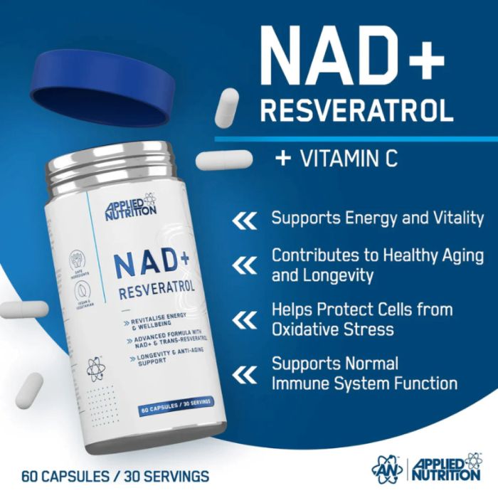 APPLIED NUTRITION - NAD + RESVERATROL - 60PCS