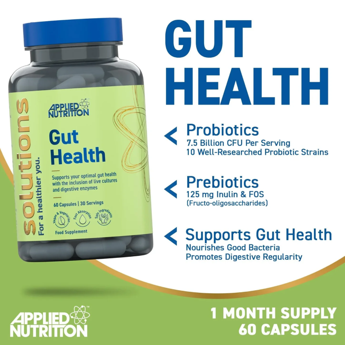 APPLIED NUTRITION - GUT HEALTH - 60PCS 