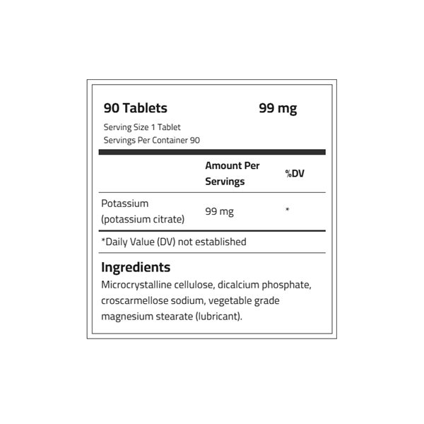 NATURAL FACTORS - POTASSIUM CITRATE 99MG - 90PCS