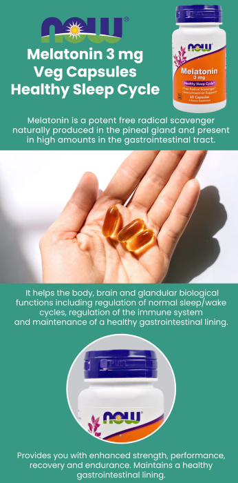 NOW - MELATONIN 3MG - 180PCS