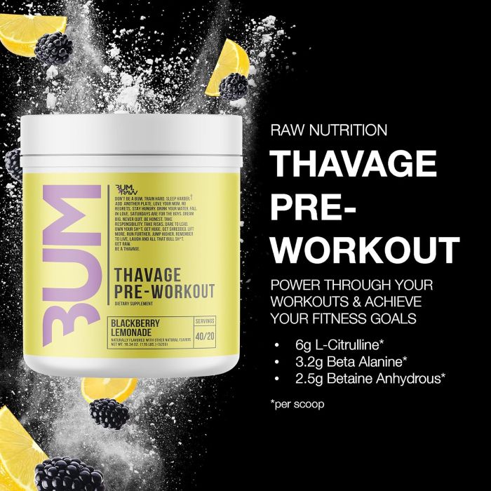 RAW - THAVAGE PRE WORKOUT - 40/20SER