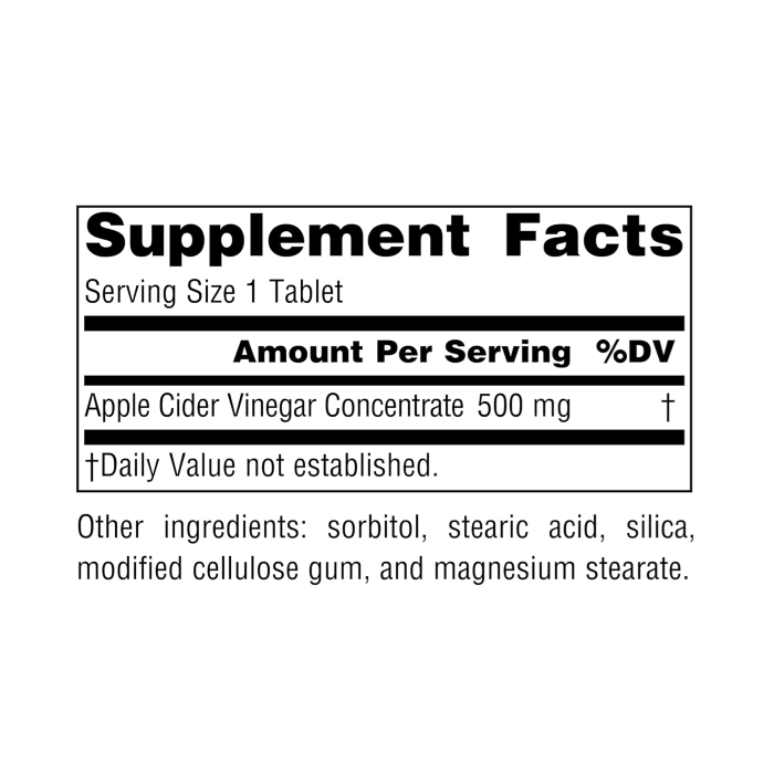 SOURCE NATURALS - APPLE CIDER VINEGAR 500MG - 90PCS