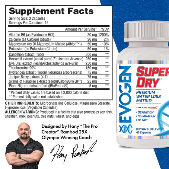 EVOGEN - SUPER DRY FOR WATER LOSS - 45PCS