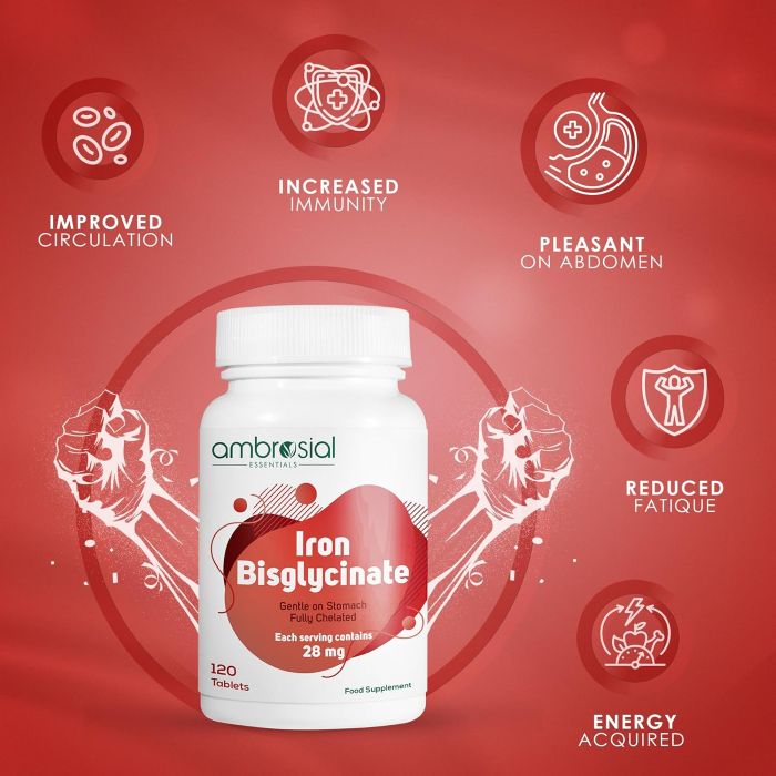 AMBROSIAL - IRON  BISGLYCINATE 28MG - 120PCS