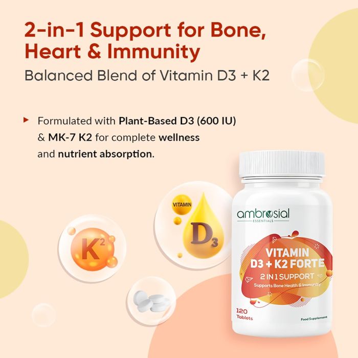 AMBROSIAL - D3 & K2 FORTE - 120PCS