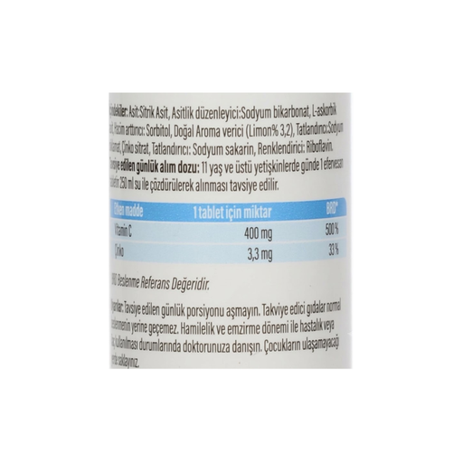ENERGIA - VITAMIN C 1000MG + ZINC - 20PCS