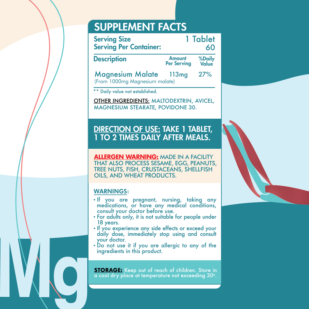 ORGANIC NATION - MAGNESIUM MALATE - 60PCS 