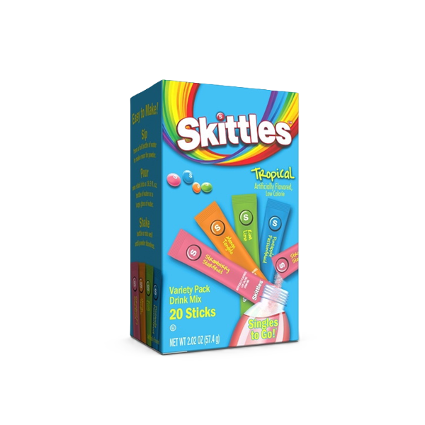 [UT-11416] SKITTLES - SINGLES TO GO DRINK MIX "Water flavourings" - 20SER (TROPICAL)