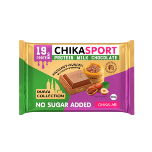 CHIKALAB - CHIKA SPORTS DUBAI CHOC  WITH HUZELNUT - 100G 