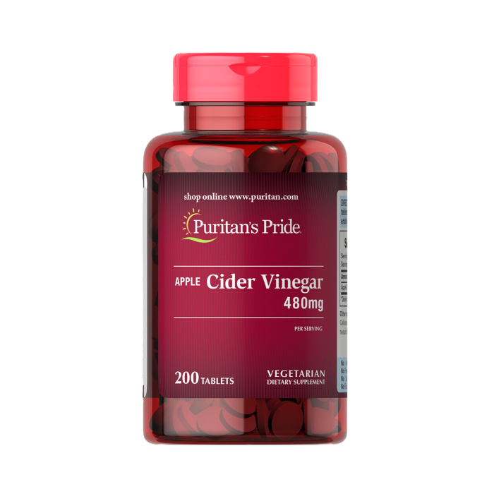 PURITAN'S PRIDE - APPLE CIDER VINEGAR 240MG - 200PCS