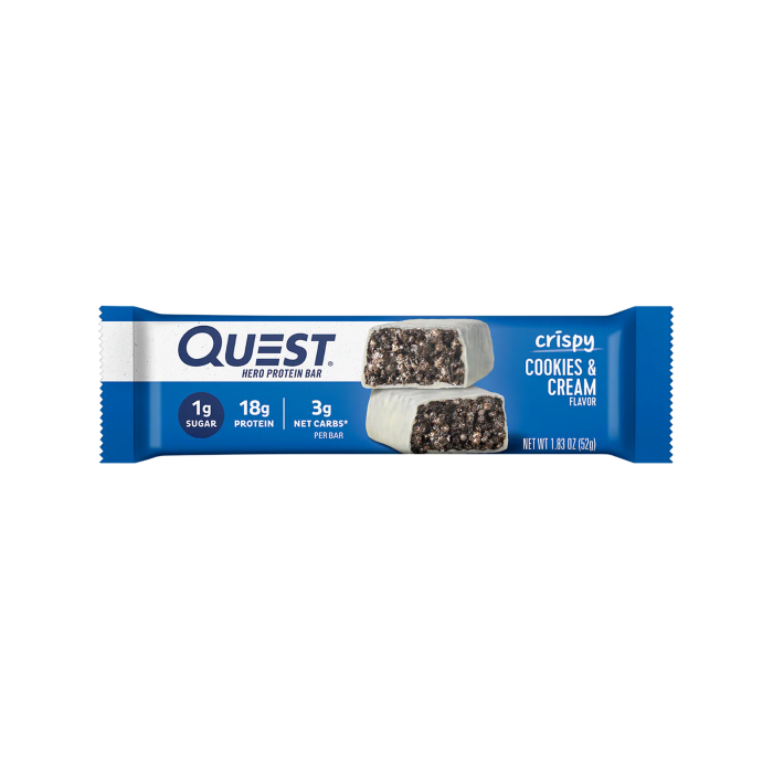 [UT-11757] QUEST - CRISPY HERO PROTEIN BAR - 54G (COOKIES AND CREAM)