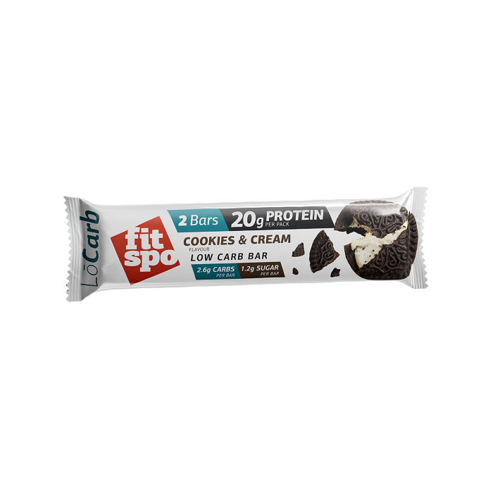 [UT-12800] FITSPO - LO CARB PROTEIN BAR - 60G (COOKIES & CREAM)