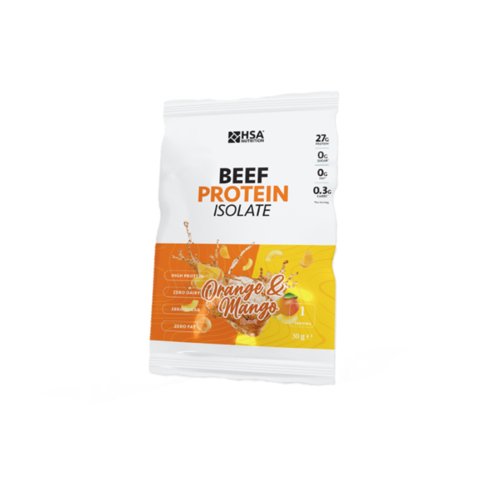 [UT-12808] HSA NUTRITION - BEEF PROTEIN ISOLATE - 30G (ORANGE MANGO)
