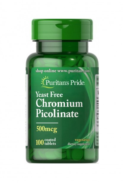 PURITAN'S PRIDE - CHROMIUM PICOLINATE 500MCG - 100PCS